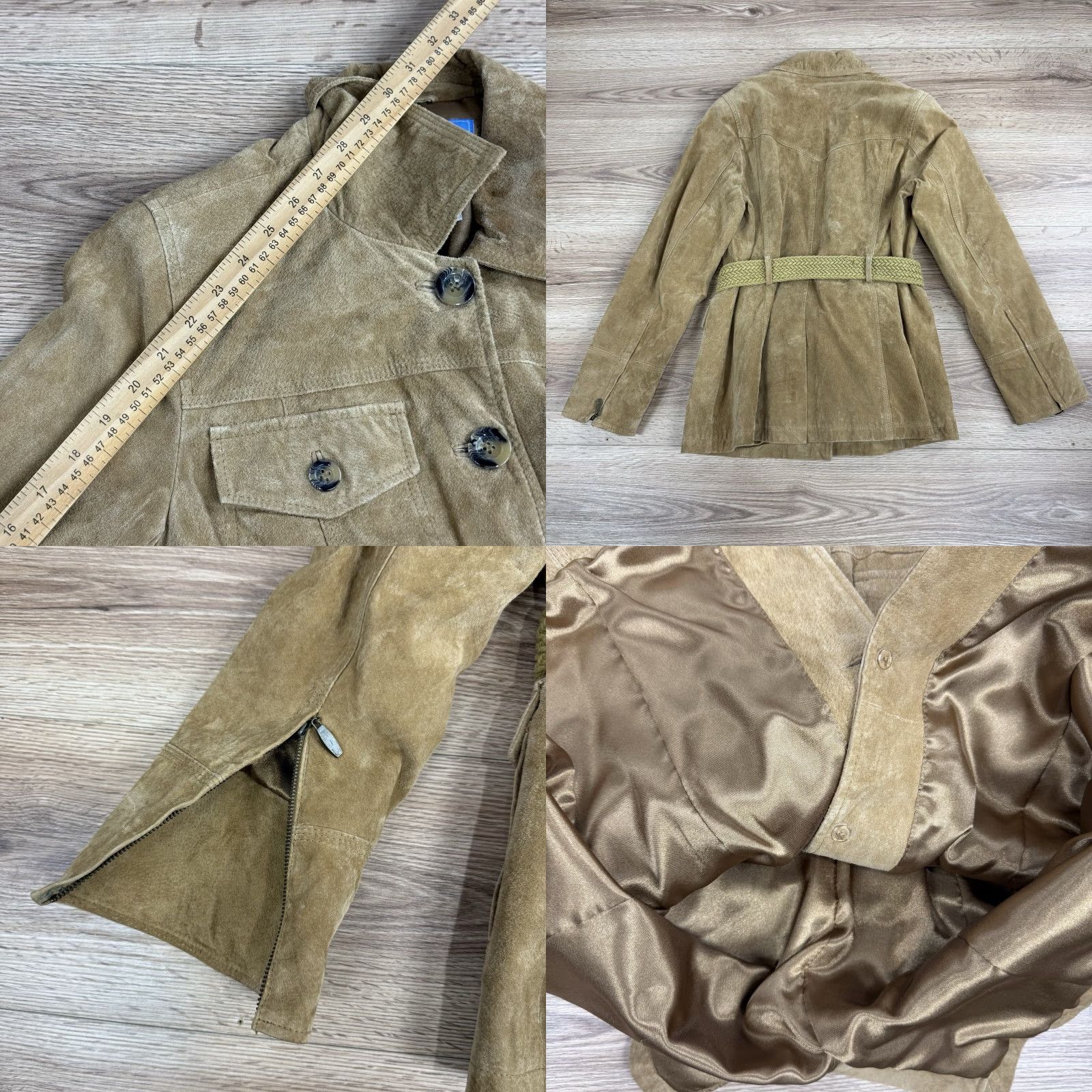 Vintage VINTAGE Ideal by Carson Kressly Brown Suede Button Up Jacket Belted Coat M Women Size M / US 6-8 / IT 42-44 - 8 Thumbnail