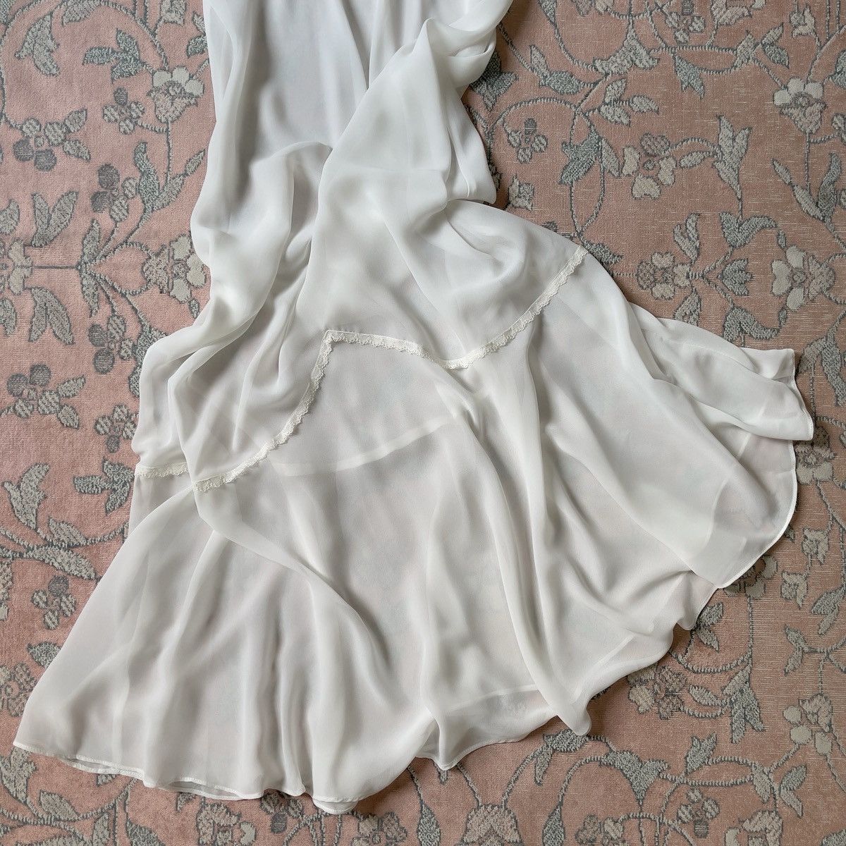 Other Romantic 2000s Soft White Sheer Chiffon Slip Dress (M) Size M / US 6-8 / IT 42-44 - 9 Thumbnail