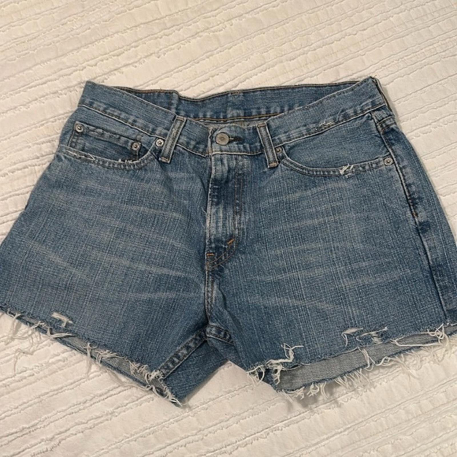 Levi's Levi's 514 size 33 Destroyed Shorts Women's Blue Distressed Size 32" / US 10 / IT 46 - 2 Thumbnail
