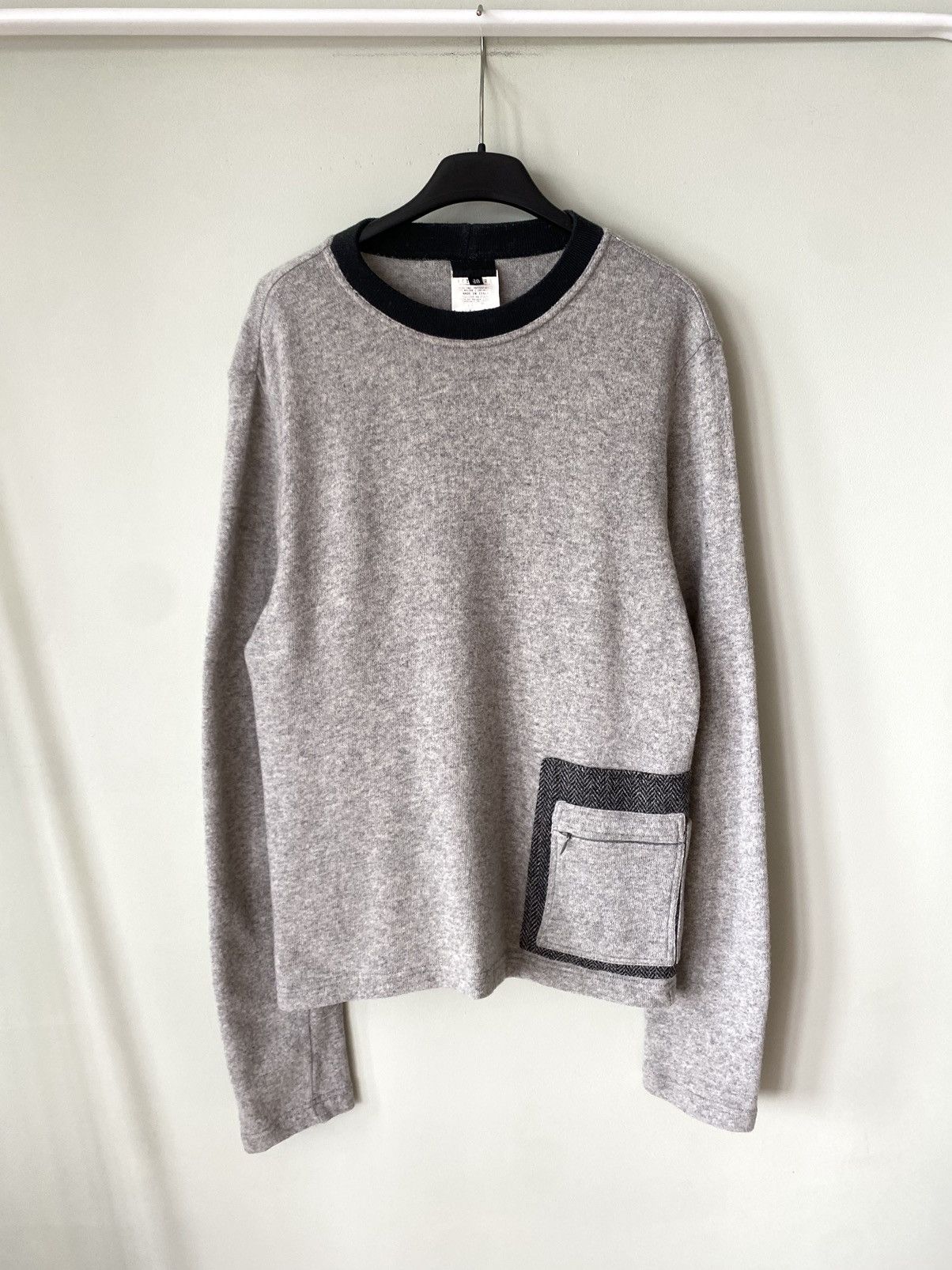 image of Cashmere Wool x Dolce Gabbana Dolce&gabbana Vintage Multipocket Wool Sweater in Grey (Size Medium)