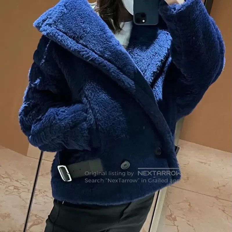 Max Mara MaxMara Dark Blue Wool Ladies Coat . Size M / US 6-8 / IT 42-44 - 7 Thumbnail