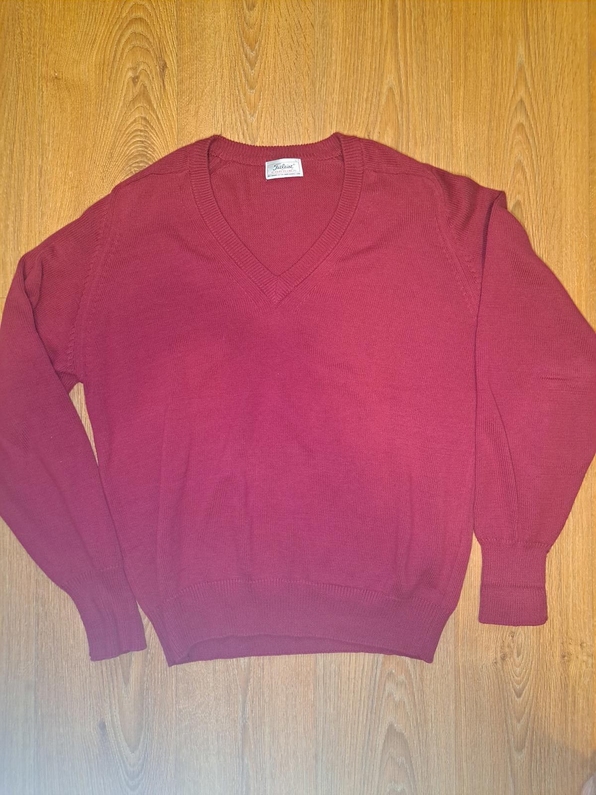 Titleist Titleist by Corbin V Neck Sweater Mens Large Red Cotton Size US L / EU 52-54 / 3 - 1 Thumbnail