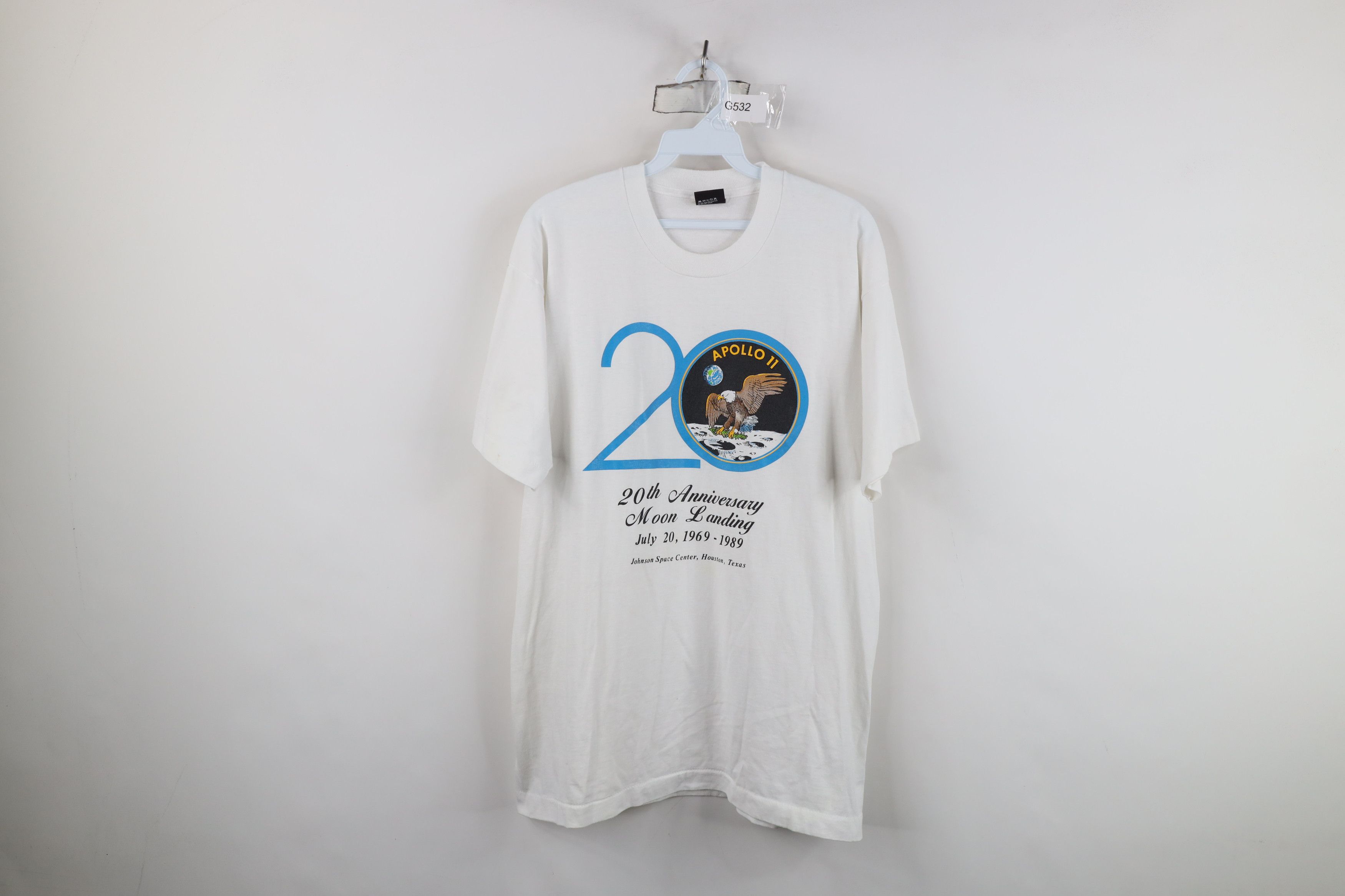 Vintage Vintage 80s 20th Anniversary Apollo 11 Space T-Shirt USA Size US XL / EU 56 / 4 - 1 Thumbnail