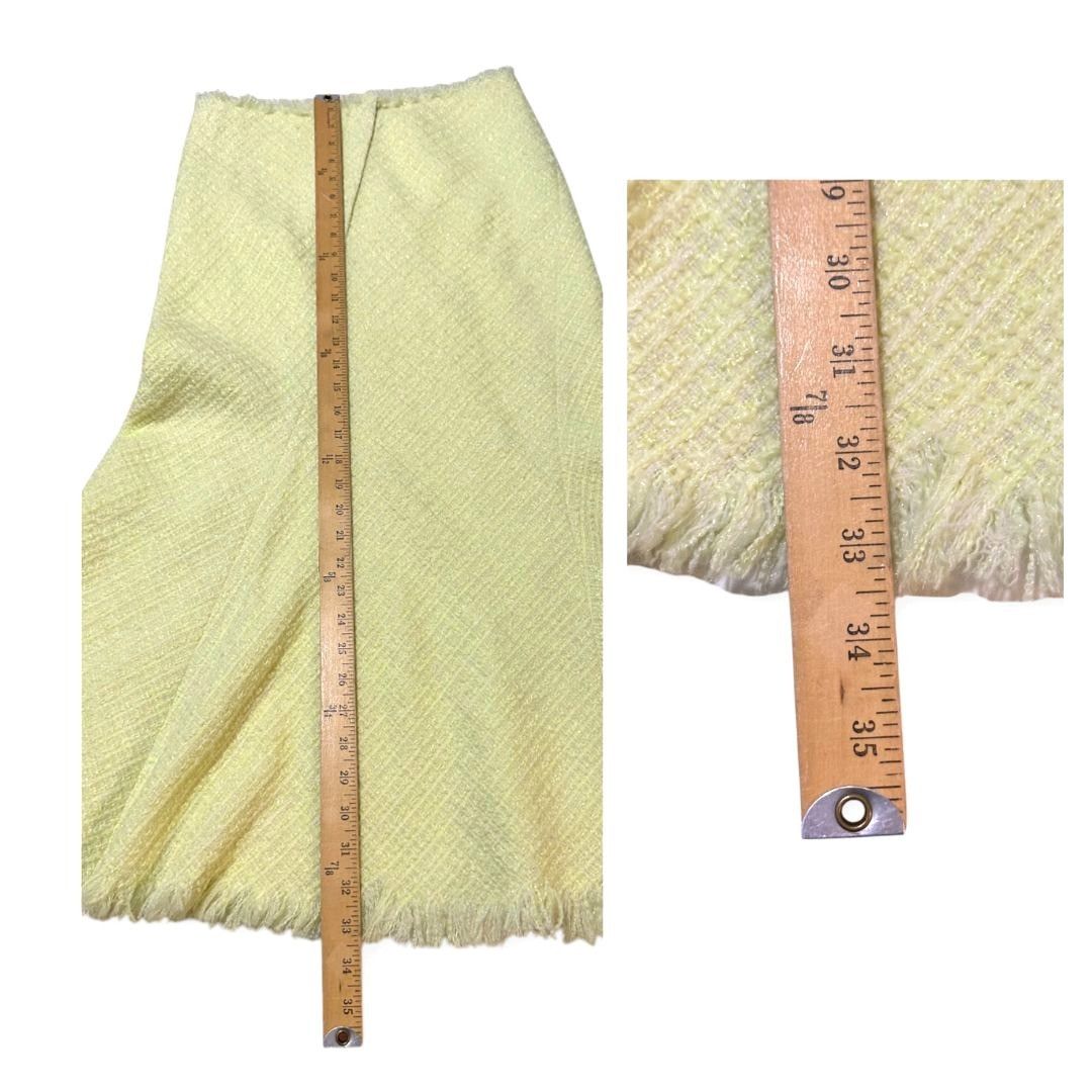 Alexander Wang Alexander Wang Yellow Frayed Tweed Midi Skirt, Size S Size 27" / US 4 / IT 40 - 14 Thumbnail