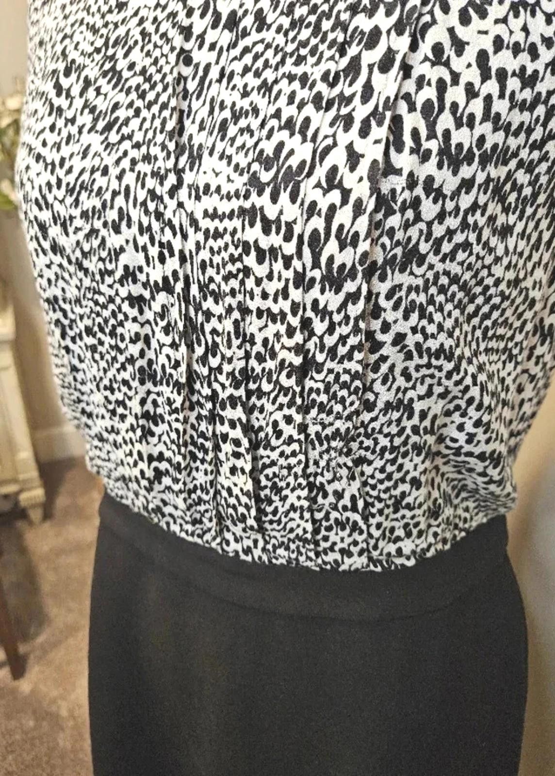 Designer LOFT Stylish Black and White Animal Print Dress H40 Size M / US 6-8 / IT 42-44 - 4 Thumbnail