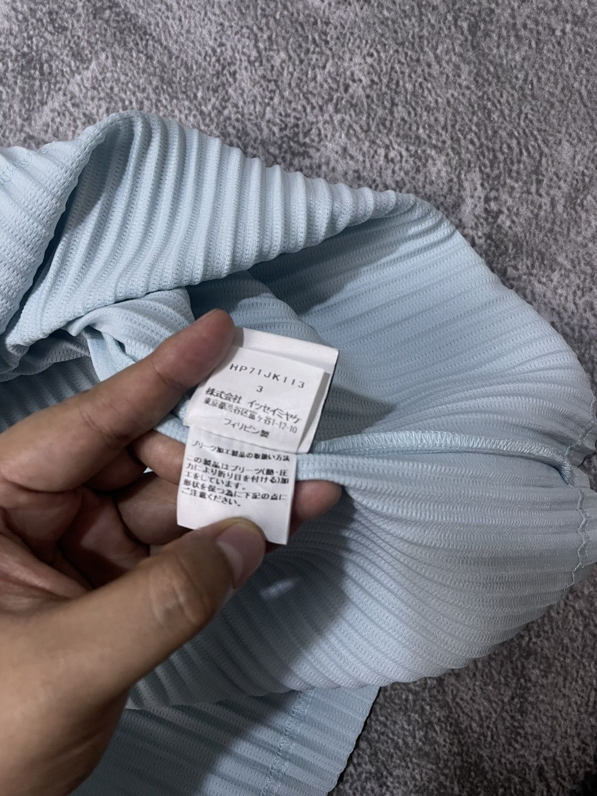 Homme Plisse Issey Miyake Homme Plissé Issey Miyake Short Sleeve Tee Light Blue Size US L / EU 52-54 / 3 - 9 Thumbnail