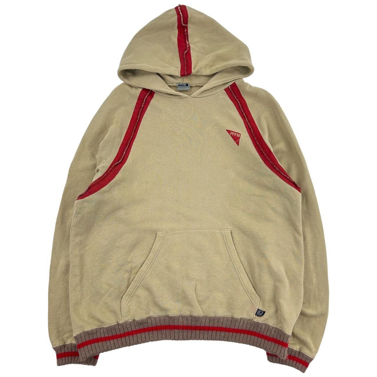 image of Vintage Ppfm Stripe Hoodie Size S in Tan, Men's