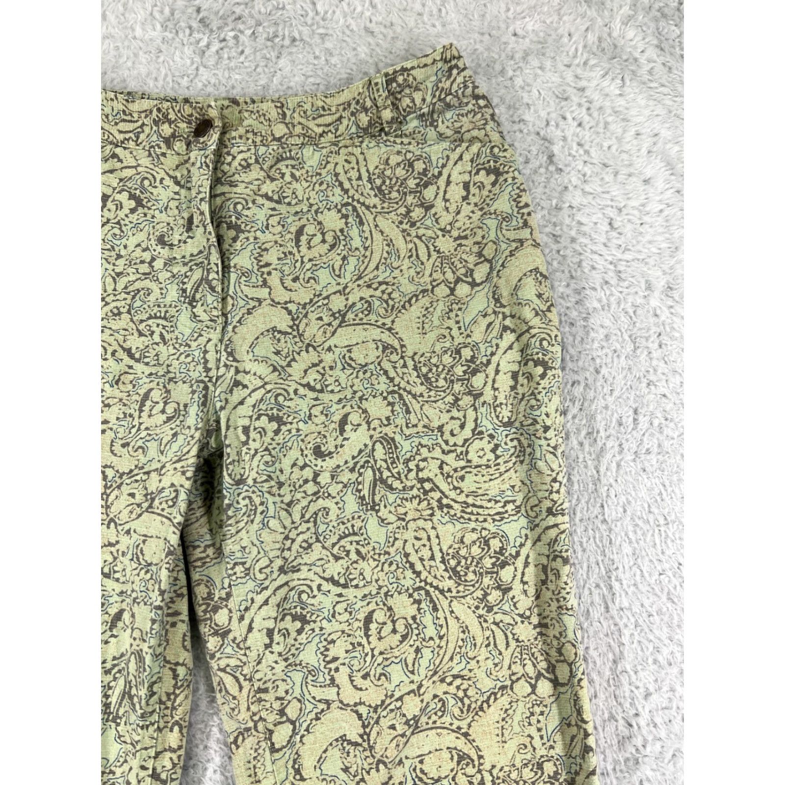 Charter Club Charter Club Women's Jeans Size 6 Green Paisley Cotton Blend Straight Fit Size 28" / US 6 / IT 42 - 5 Thumbnail