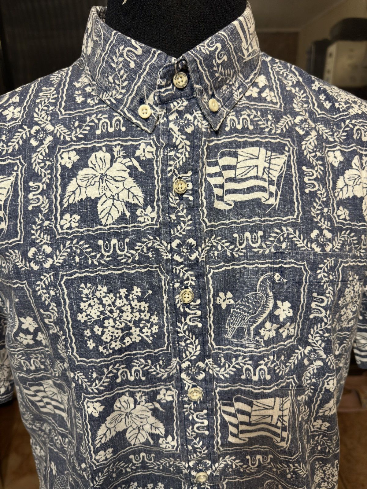 Reyn Spooner PreOwned Reyn Spooner Hawaiian Print Blue Men's M Size US M / EU 48-50 / 2 - 3 Thumbnail