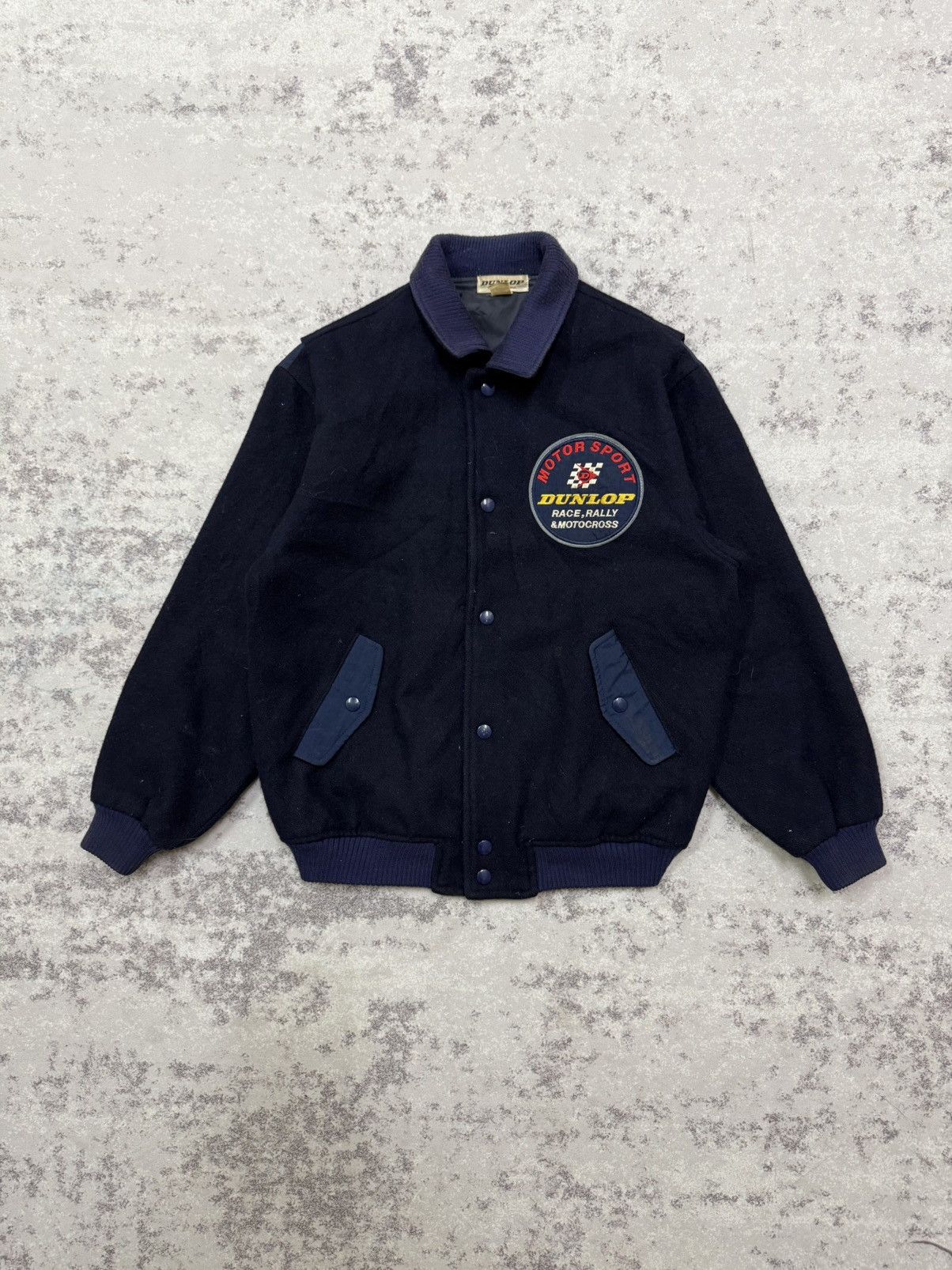 Dunlop Vintage 90s Dunlop Motorsports Fashion Wool Varsity Jacket Size US S / EU 44-46 / 1 - 3 Thumbnail