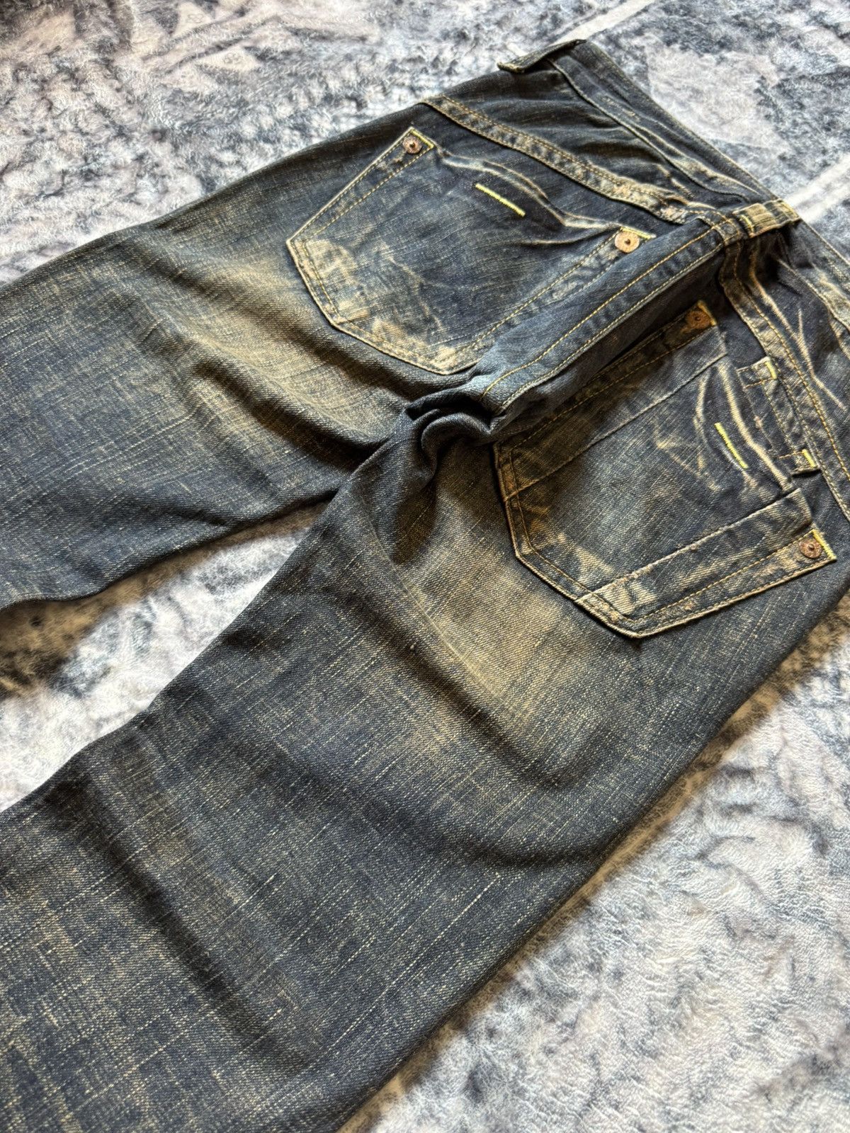 GOSTAR DE FUGA × Hysteric Glamour × Japanese Brand Drive Jeans Japan Mud Wash Low Rise Flared Jeans Size US 26 / EU 42 - 14 Thumbnail