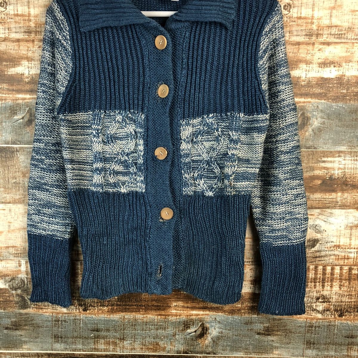 Homespun Knitwear × Japanese Brand Poly Achul Blue Knitwear #A2407 Size M / US 6-8 / IT 42-44 - 3 Thumbnail