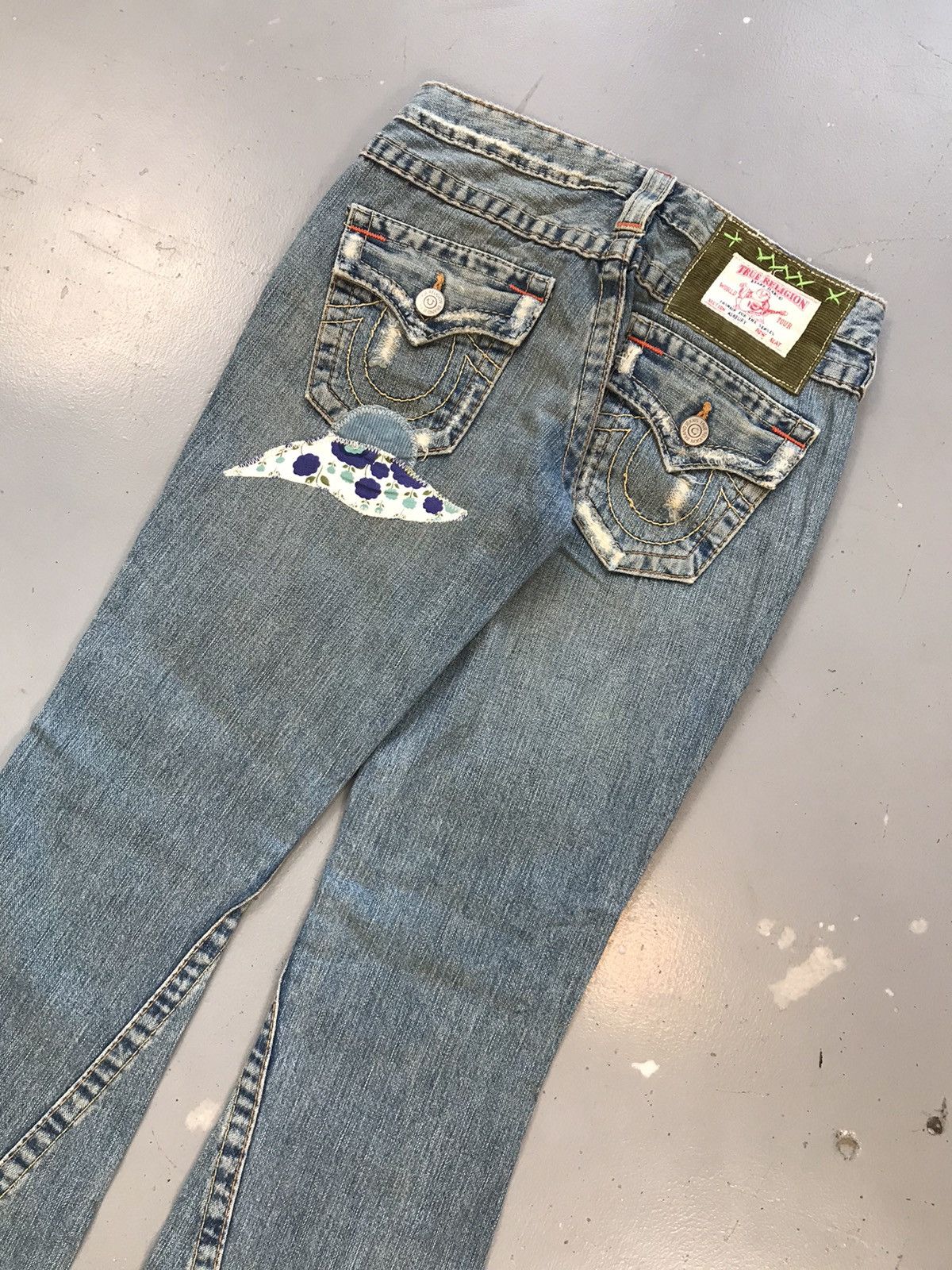 True Religion × Vintage Vintage true religion 🍄‍🟫 patch work bootcut denim Size 28" / US 6 / IT 42 - 10 Thumbnail