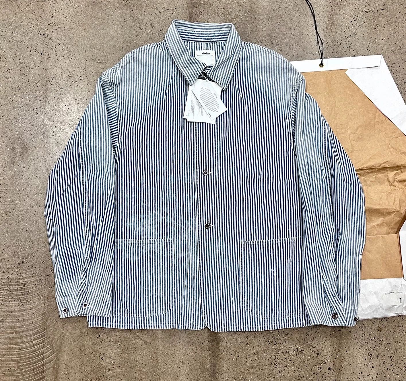 Visvim VISVIM Hickory Dry Striped Jacket Size US S / EU 44-46 / 1 - 1 Thumbnail