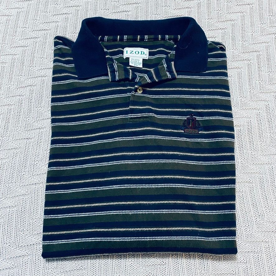 Izod Vintage Izod striped long sleeve polo Size US L / EU 52-54 / 3 - 1 Thumbnail