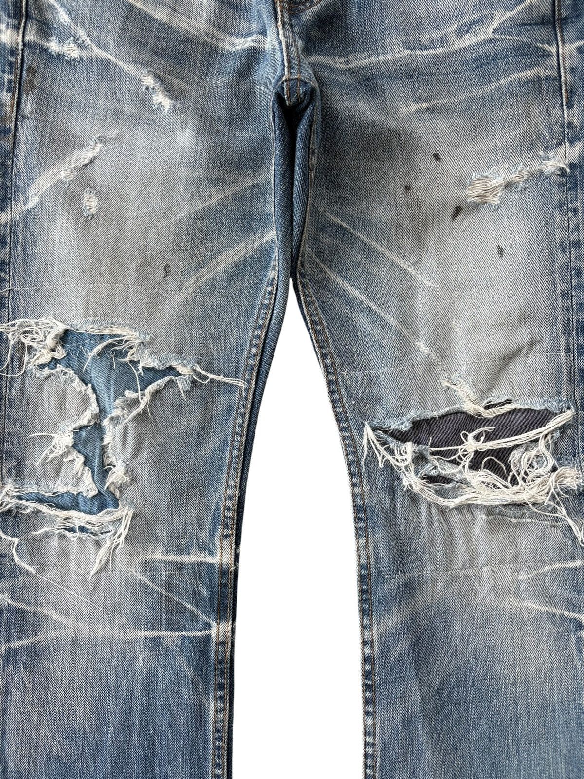 JACKROSE RARE VTG Jackrose Crazy Fade Patched Flare Jeans Size US 31 - 4 Thumbnail