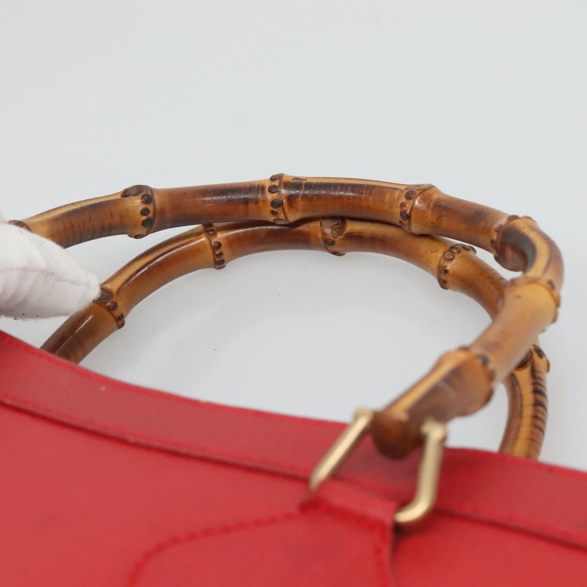 Gucci GUCCI Bamboo Hand Bag Leather Red Gold 002 2853 0260 0 Size ONE SIZE - 8 Thumbnail
