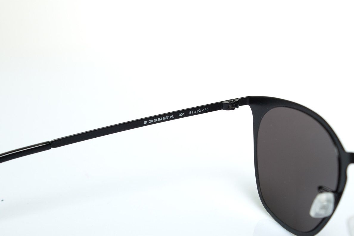 Saint Laurent Paris Saint Laurent, SL28 slim metal sunglasses in black Size ONE SIZE - 7 Thumbnail