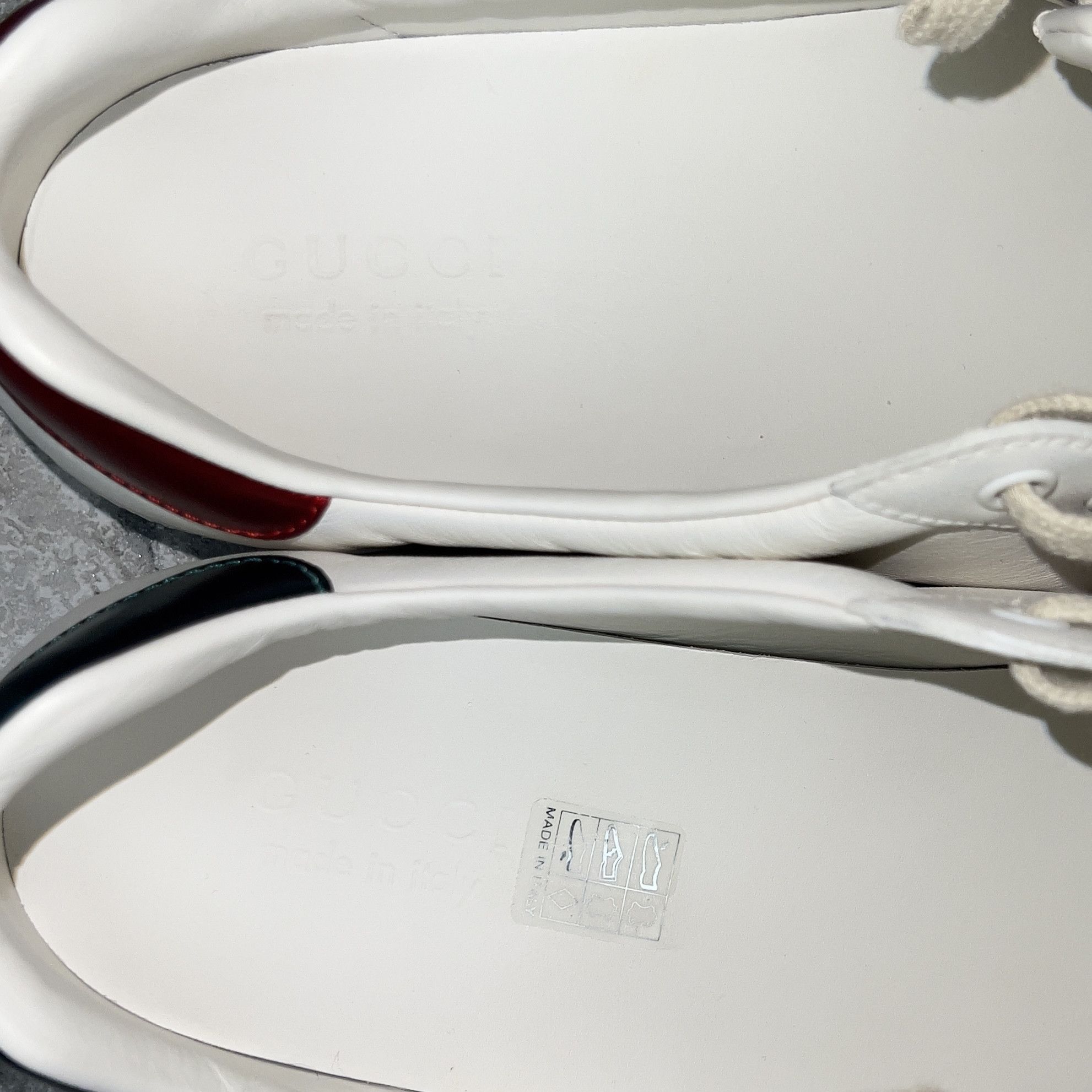 Gucci Gucci Ace Low Top Sneakers Leather Red Green Logo Size US 8.5 / EU 41-42 - 12 Thumbnail