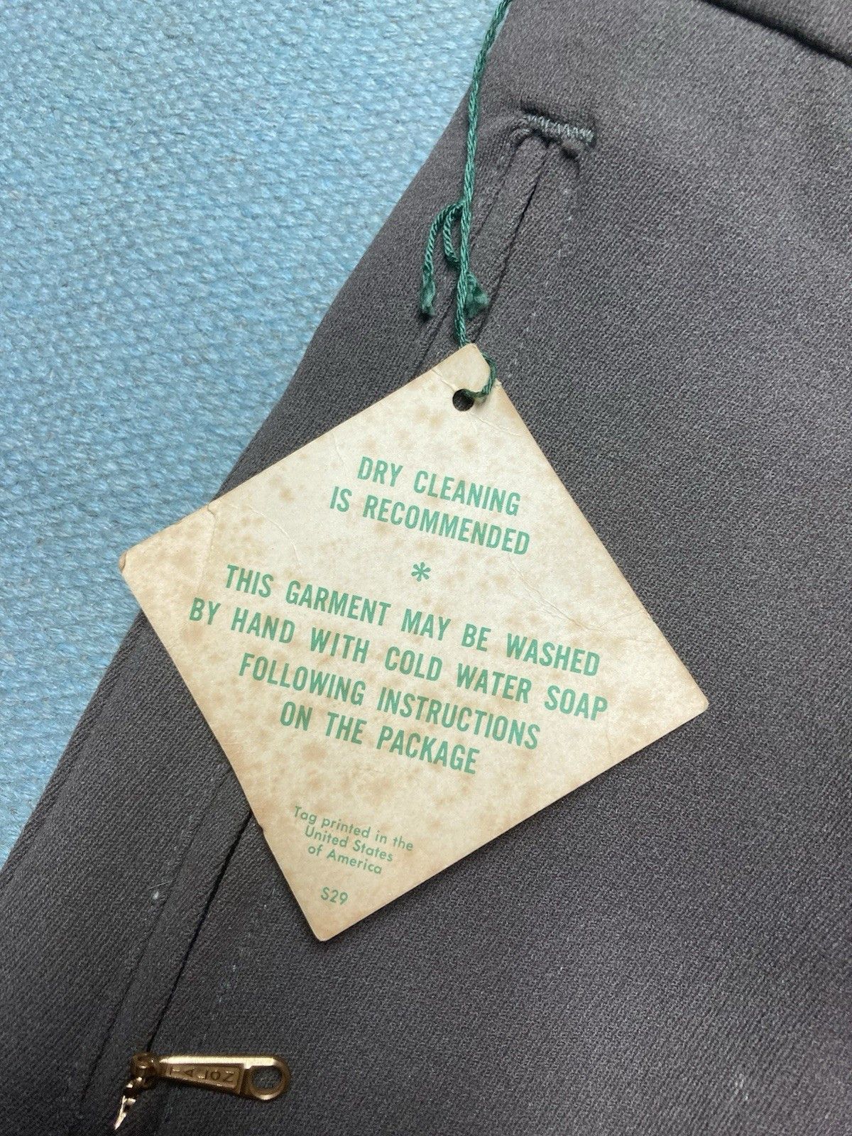 Vintage 1950s wading pants fishing NWT gabardine rayon blend 31x29 Size US 31 - 5 Thumbnail