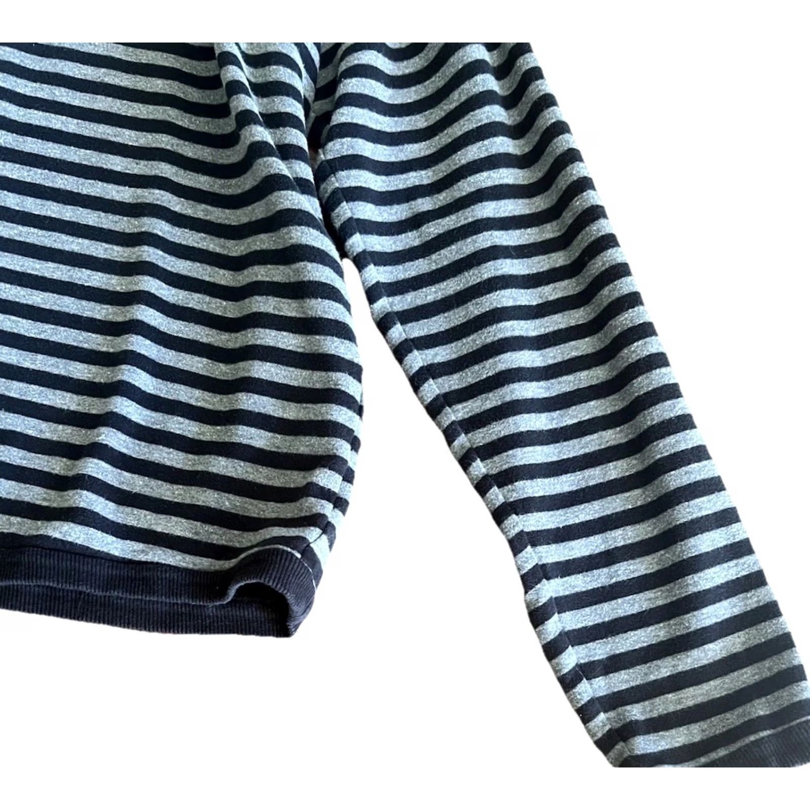 Eileen Fisher Eileen Fisher Striped Long Sleeve Top S Gray Black Boxy Minimalist Organic Style Shirt Womens Pullover Crewneck Knit Stretch - Size S / US 4 / IT 40 - 6 Thumbnail