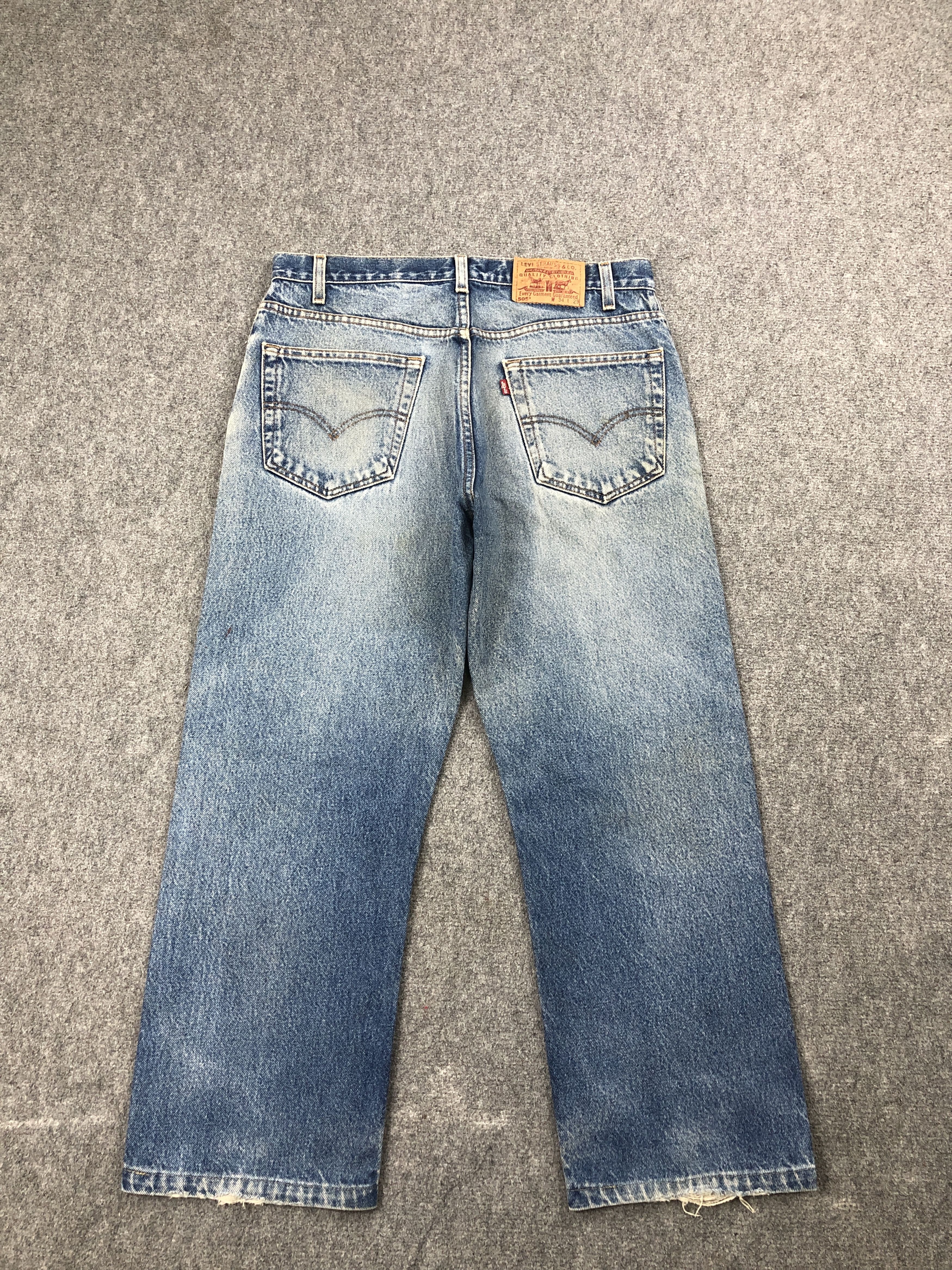 Levi's × Vintage 90s Vintage Levis 505 Faded Blue Jeans DP2526 Size US 33 - 3 Thumbnail