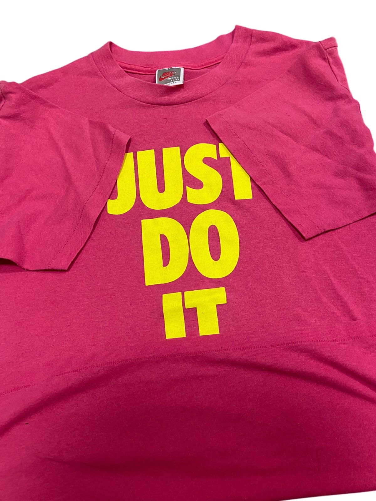Nike × Vintage Vintage 80s Nike Just Do It Tee USA MADE SINGLE STITCH LARGE Size US L / EU 52-54 / 3 - 9 Thumbnail