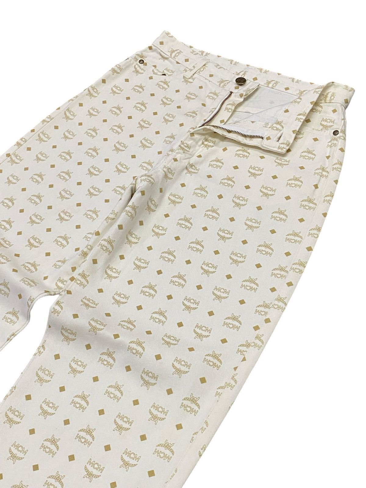 Japanese Brand × MCM × Vintage Vintage 90s MCM O.T.C Monogram Zipper Jeans Size 26" / US 2 / IT 38 - 3 Thumbnail