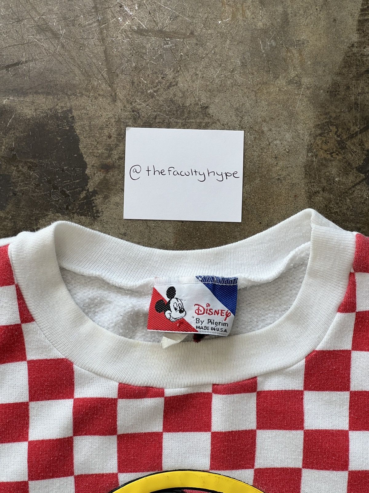 Disney × Vintage Vintage 80s Disney Mickey Mouse Checkered Crewneck Medium Size US M / EU 48-50 / 2 - 3 Thumbnail