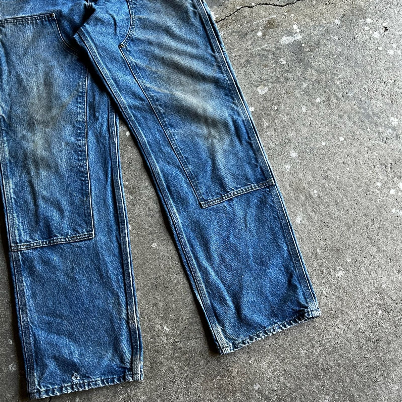 Carhartt × Vintage Carhartt denim blue jean double knee work carpenter pants Size US 31 - 4 Thumbnail