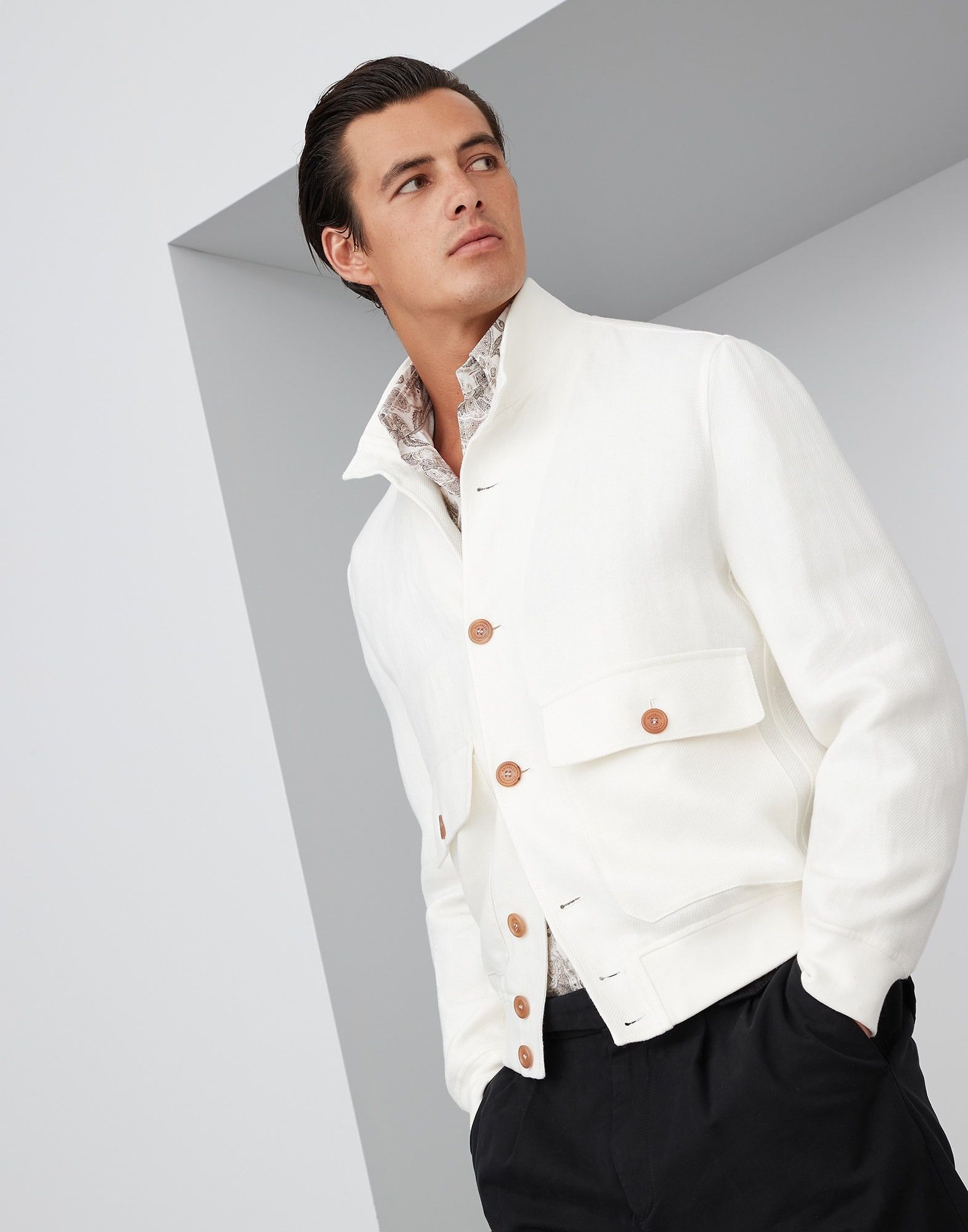 Brunello Cucinelli Jacket in Open White Size US XL / EU 56 / 4 - 1 Thumbnail