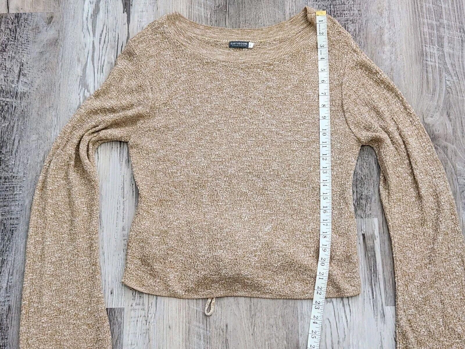 Designer Earthbound Trading Sweater Large Open Back Beige Size L / US 10 / IT 46 - 2 Thumbnail