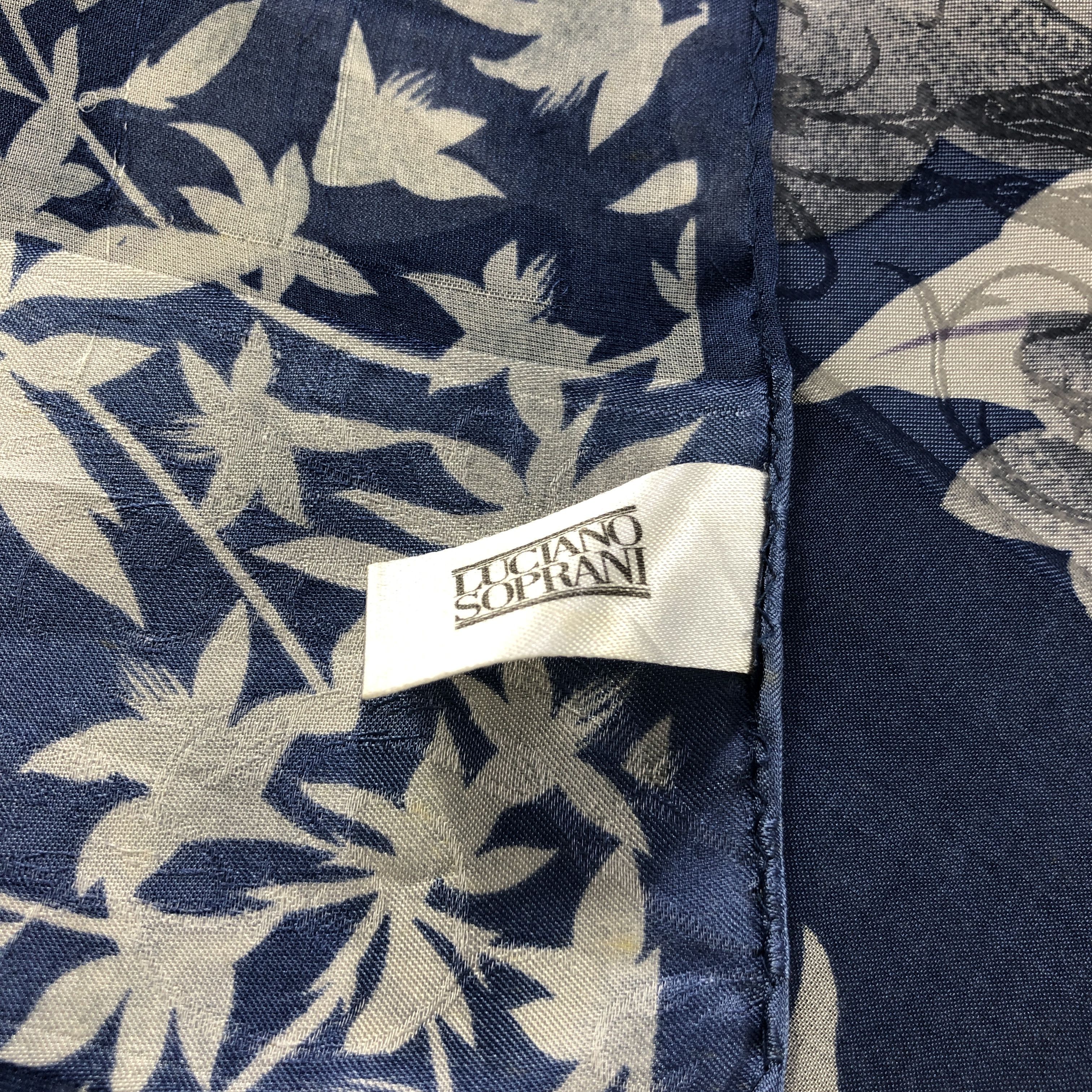 Japanese Brand Vintage Luciano Soprani Floral Silk Scarf M1180 Size ONE SIZE - 5 Thumbnail