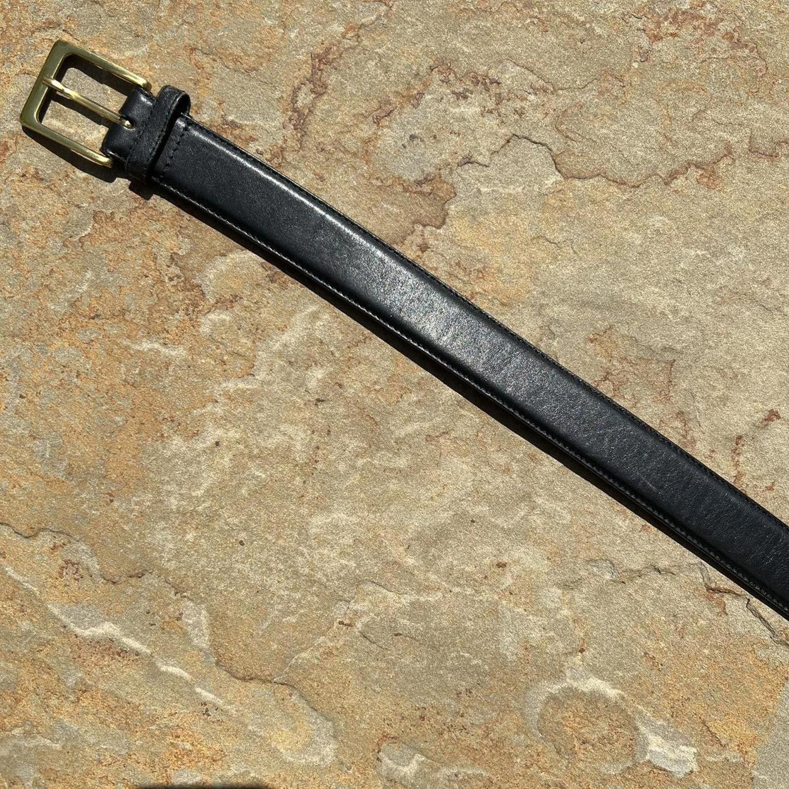 Vintage Vintage 80s Black Leather Belt Size ONE SIZE - 4 Thumbnail