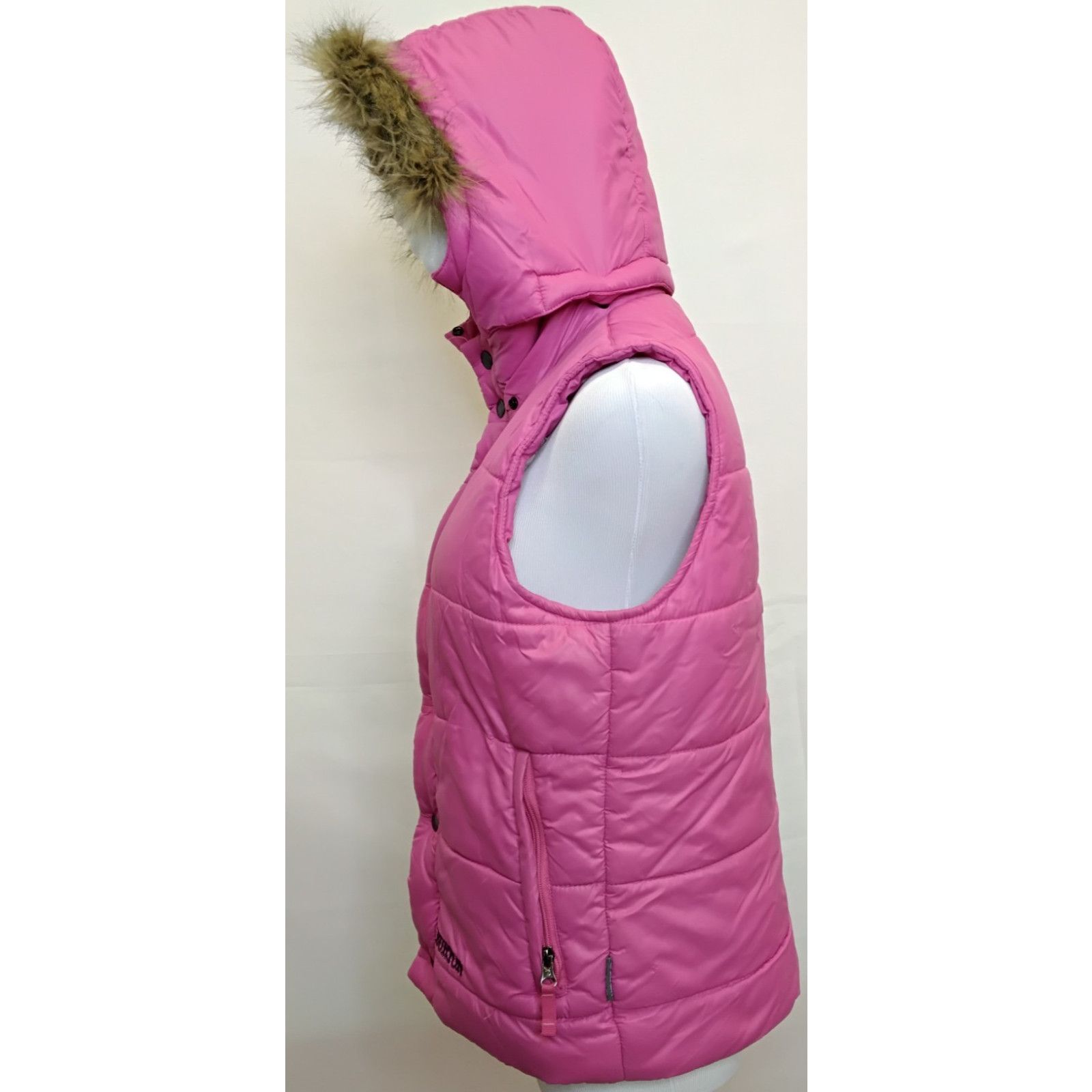 Burton Burton Puffy Vest Women's M Pink Faux Fur Ruff Embroidered Size M / US 6-8 / IT 42-44 - 4 Thumbnail