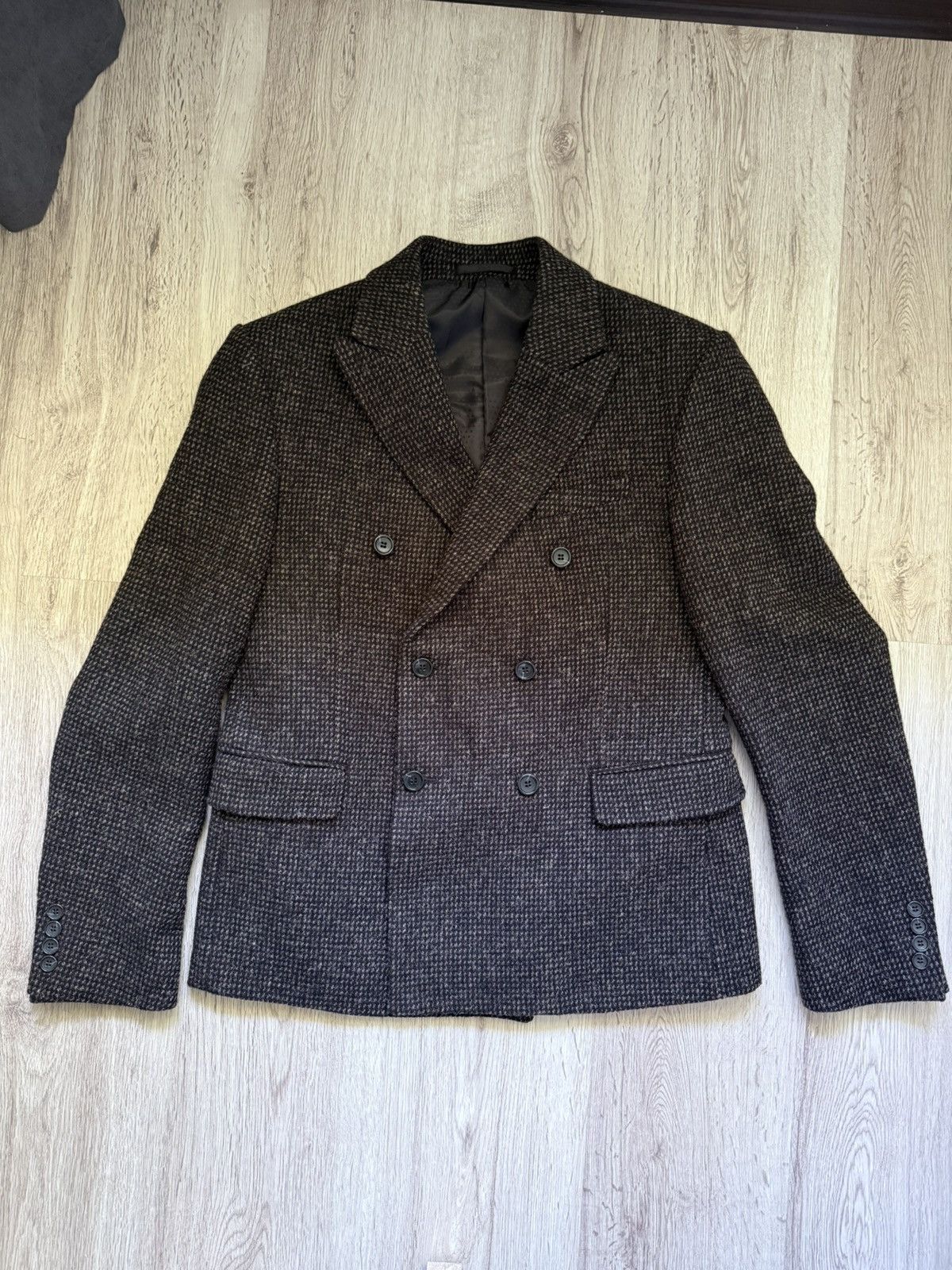 Harris Tweed ASOS Harris Tweed Wool Double Breasted Blazer Jacket Brown Size 40S - 1 Thumbnail