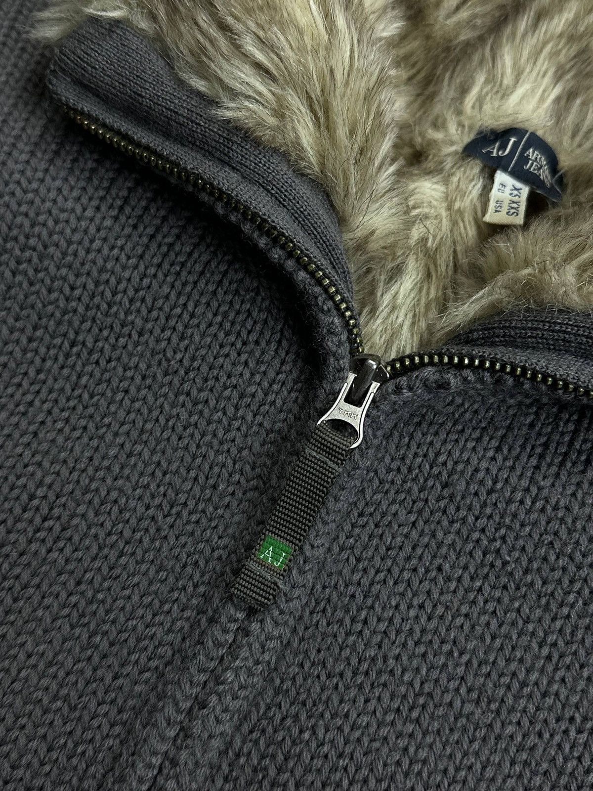 Armani Vintage Armani Knit Fur Hood Avantgarde Y2K Knit Sweater XS Size US XS / EU 42 / 0 - 6 Thumbnail