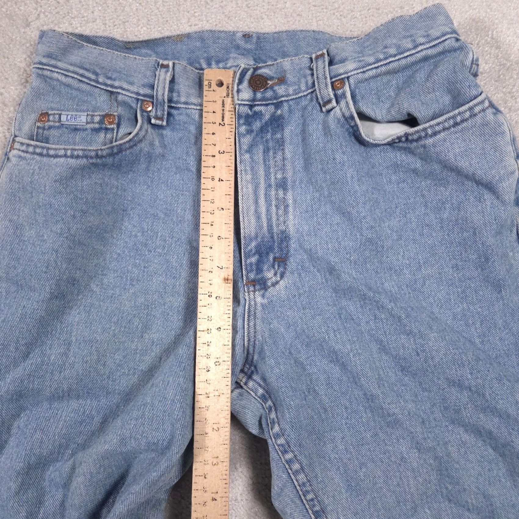 Lee Lee Jeans Womens 13 Blue High Rise Relaxed Mom Tapered Light Wash Denim Size 34" / US 12 / IT 48 - 7 Thumbnail