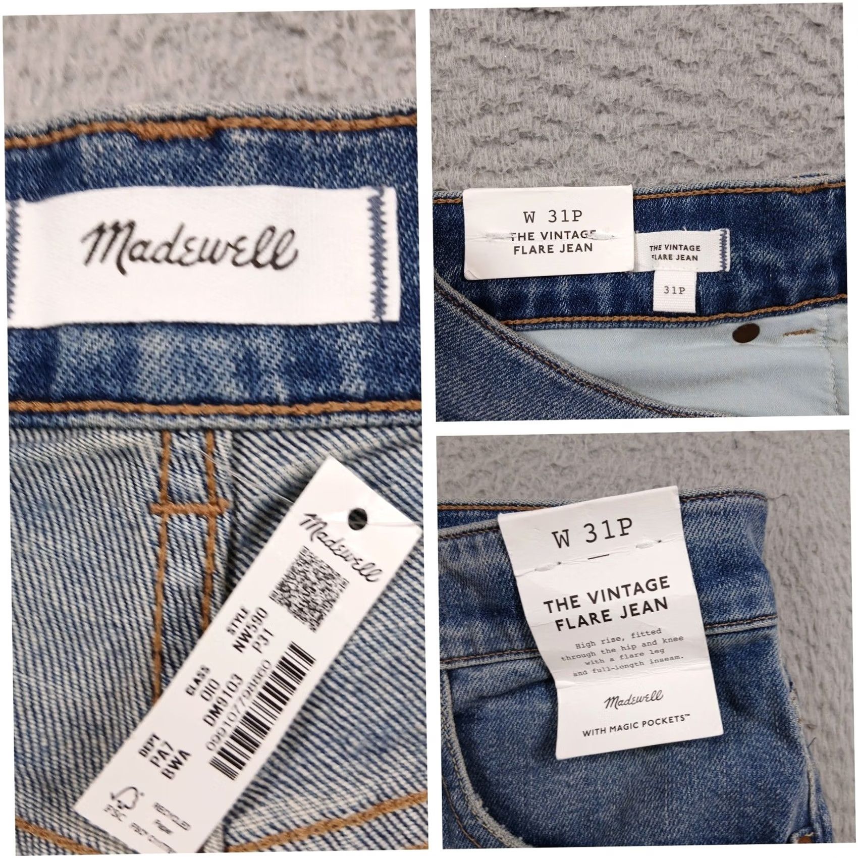 Madewell Madewell Jeans The Vintage Flare Jean Light Wash Petite 31P NW590 5-Pocket Denim Stretch Size 24" / US 00 / IT 34 - 5 Thumbnail