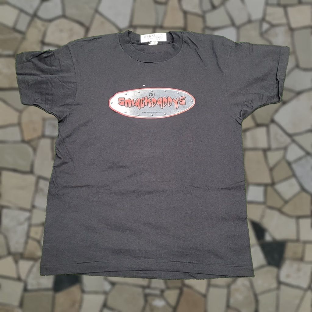 Vintage VINTAGE Smackdaddys Shirt Logo Graphic Tee Black M 80s 1980s Mens Casual Short Sleeve Crew Neck Knit Cotton Polyester Size US M / EU 48-50 / 2 - 1 Thumbnail