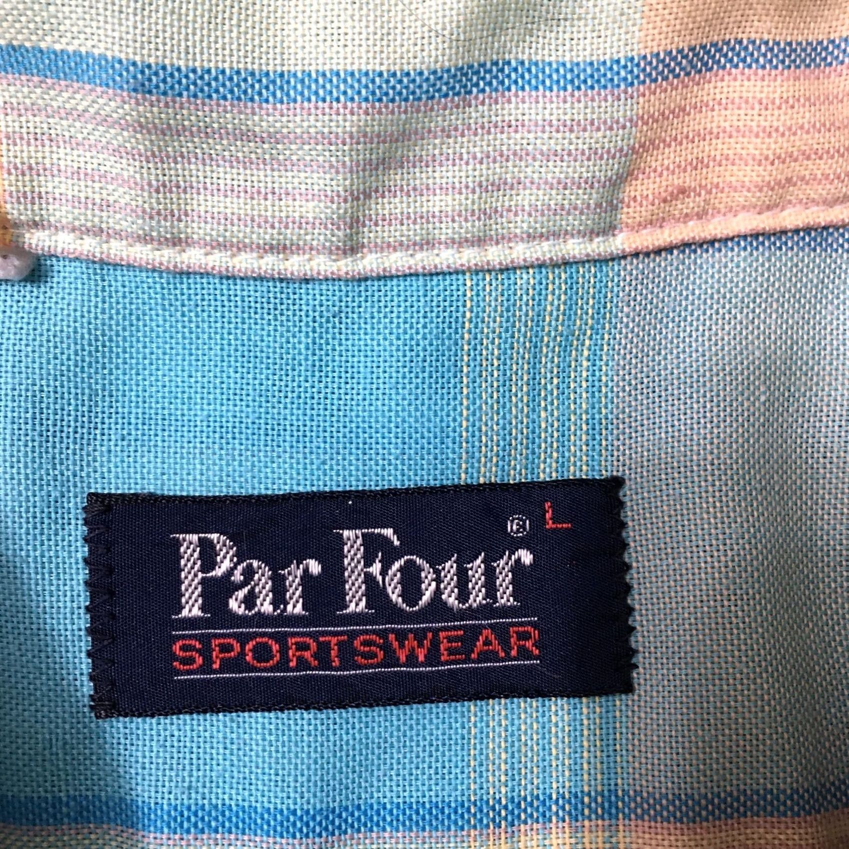 Vintage VINTAGE Par Four Sportswear Button-Up Shirt Men Large Short Sleeve Blue Yellow Size US L / EU 52-54 / 3 - 2 Thumbnail