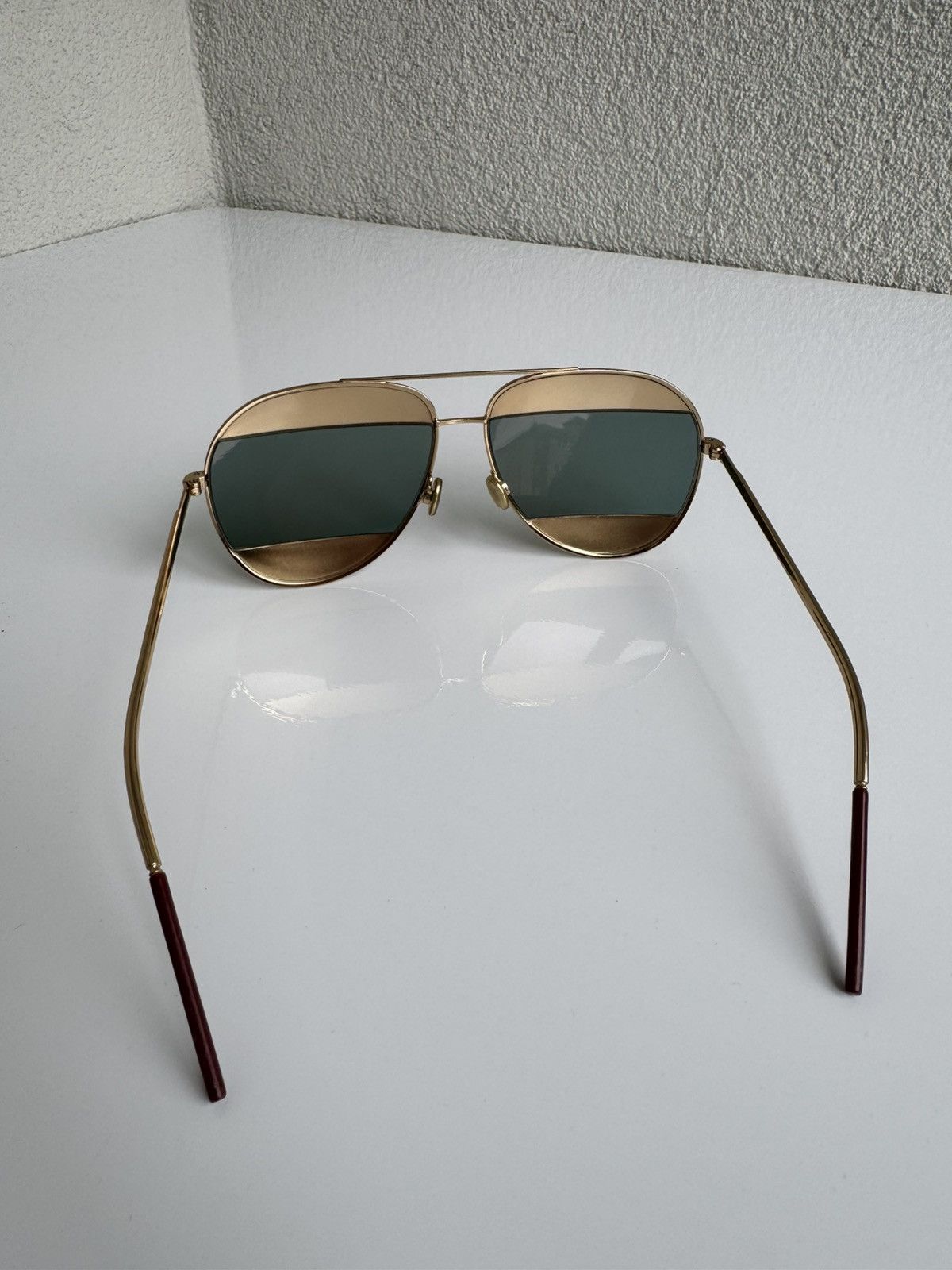 Dior Christian Dior Gold Aviator Sunglasses Gold Frame Vintage Size ONE SIZE - 12 Thumbnail