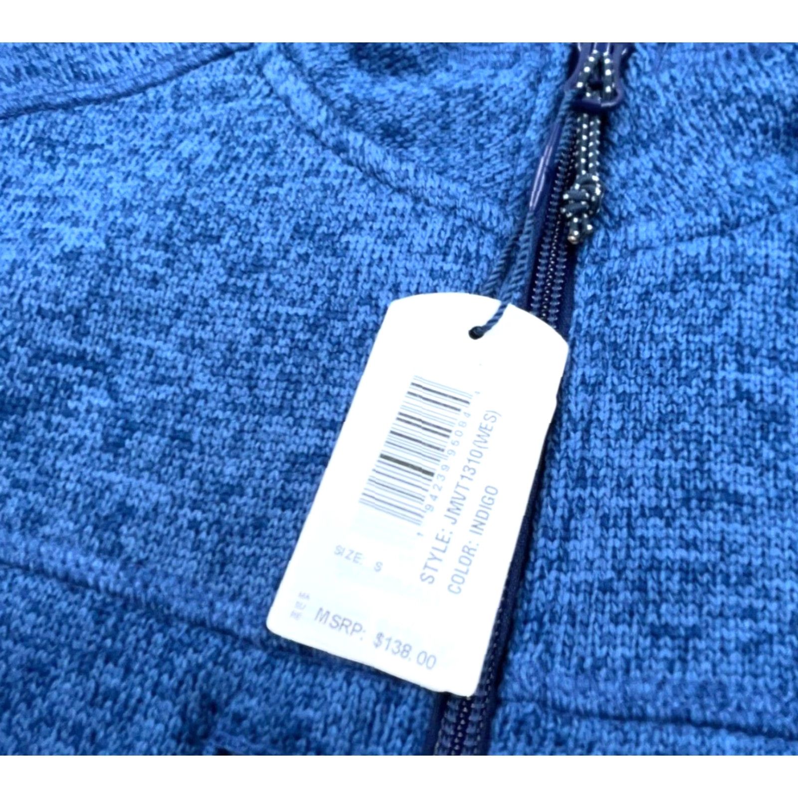 johnnie-O Johnnie O Vest Mens Small Blue Heather Indigo Fleece Adult Size US S / EU 44-46 / 1 - 3 Thumbnail