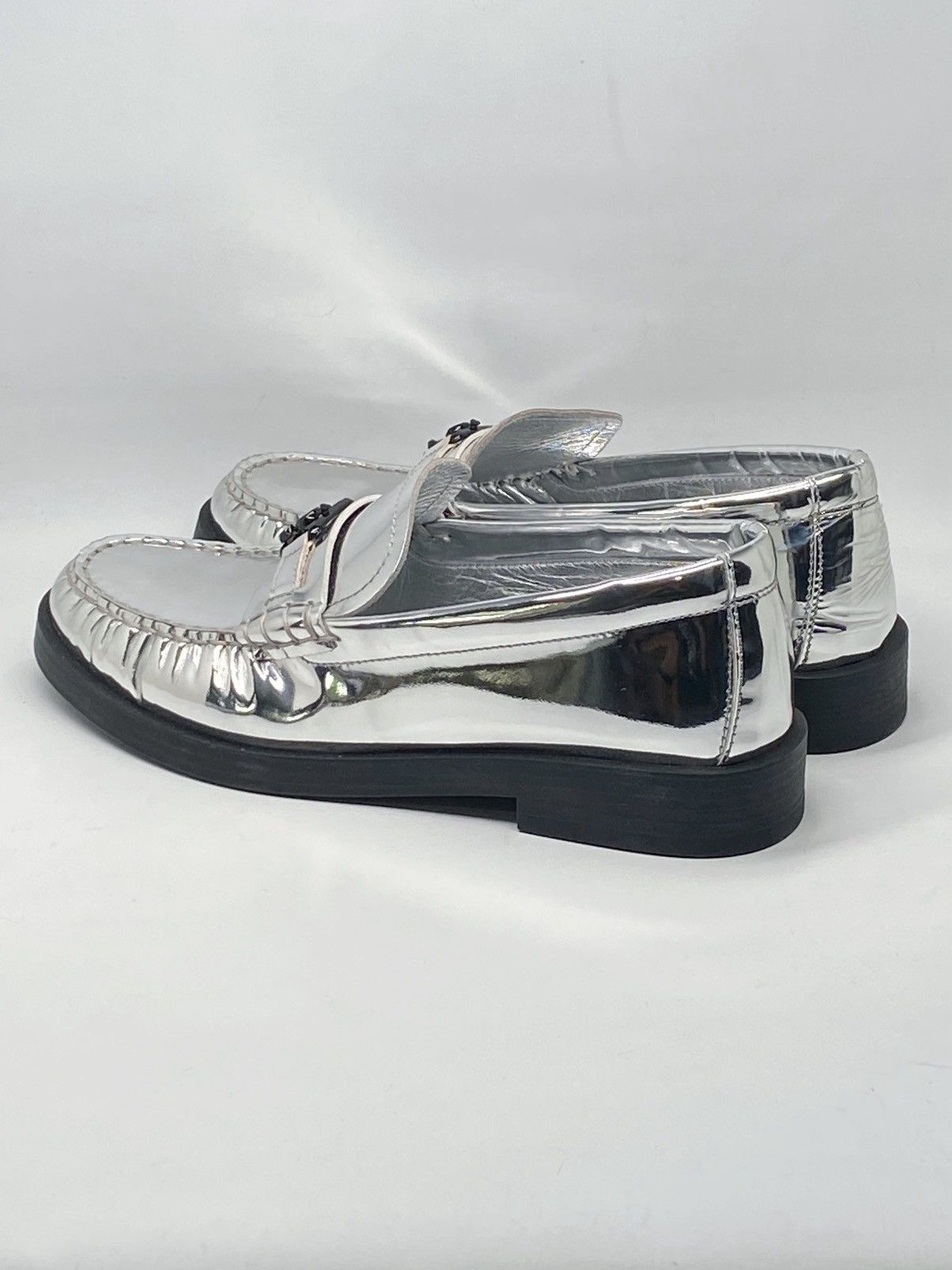 Jimmy Choo Jimmy Choo Addie JC Logo Metallic Loafer size 38 Size US 8 / IT 38 - 8 Thumbnail
