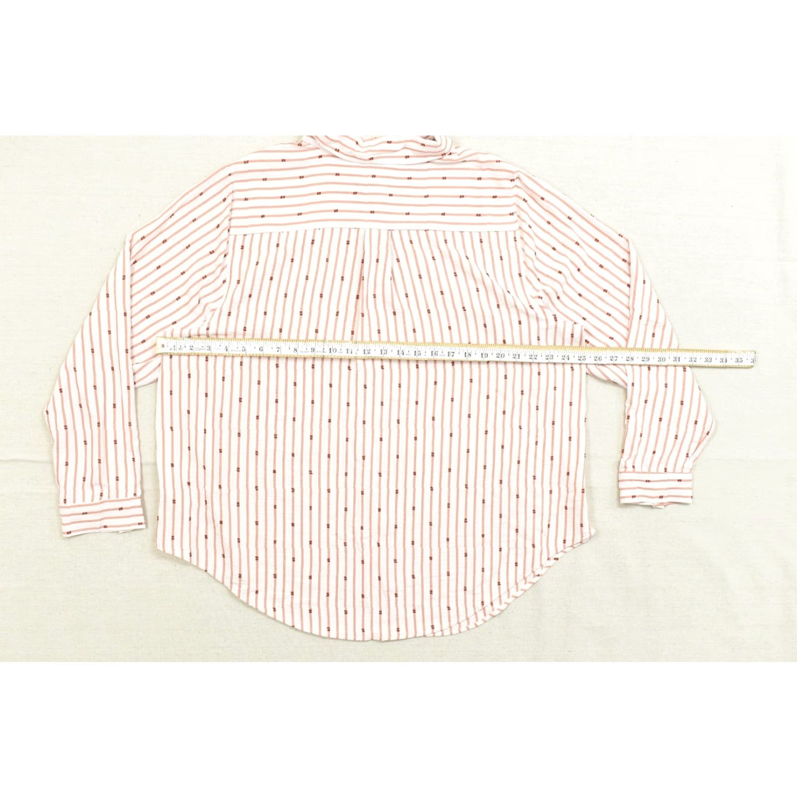 Torrid Torrid Button-Up Shirt Womens Plus Size 2 Pink Striped Long Sleeve Button Down Rayon Regular Fit Casual Spring Summer Fall Winter Size XS / US 0-2 / IT 36-38 - 3 Thumbnail