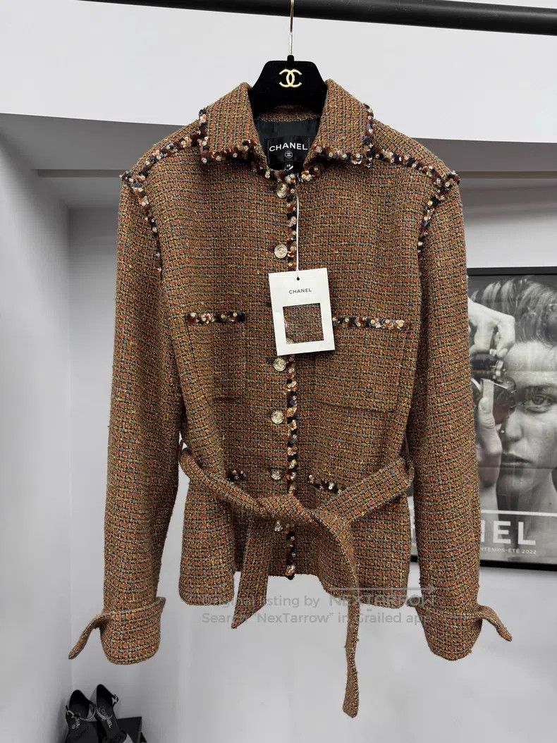 Chanel Chanel 25A high-end handicraft workshop coffee brown twill Size XS / US 0-2 / IT 36-38 - 1 Thumbnail
