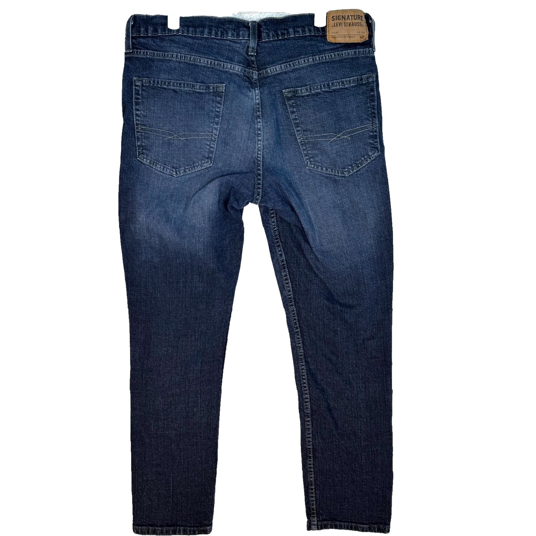 Levi's Levi's Jeans 36 X 30 Blue Denim Stretch Mid-Rise Slim Straight Button Zip Fly Mens Size US 36 / EU 52 - 2 Thumbnail