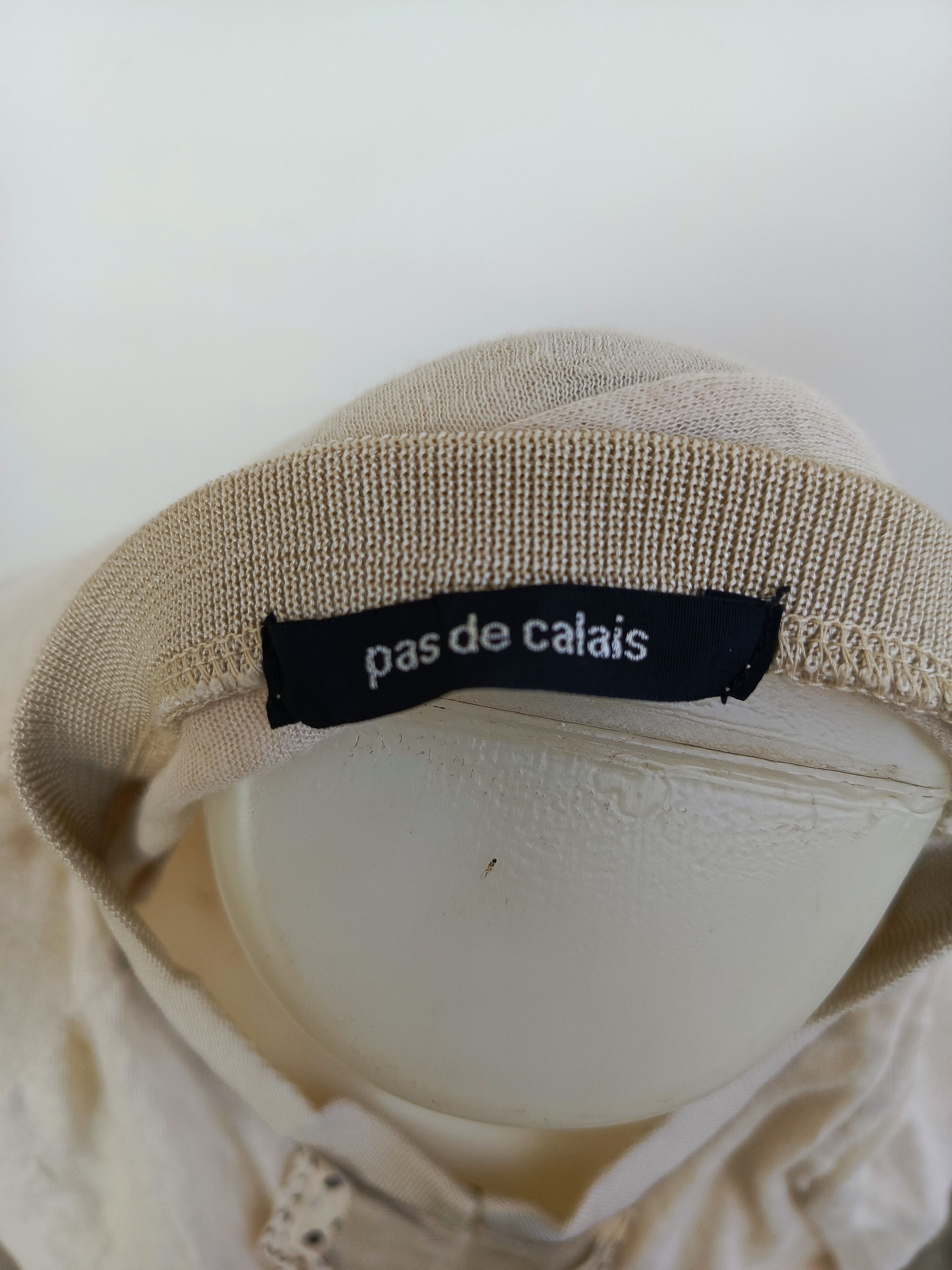 Pas de Calais Pas de Calais Beige Short Sleeve Cardigan Ruffle Detail Size M / US 6-8 / IT 42-44 - 6 Thumbnail