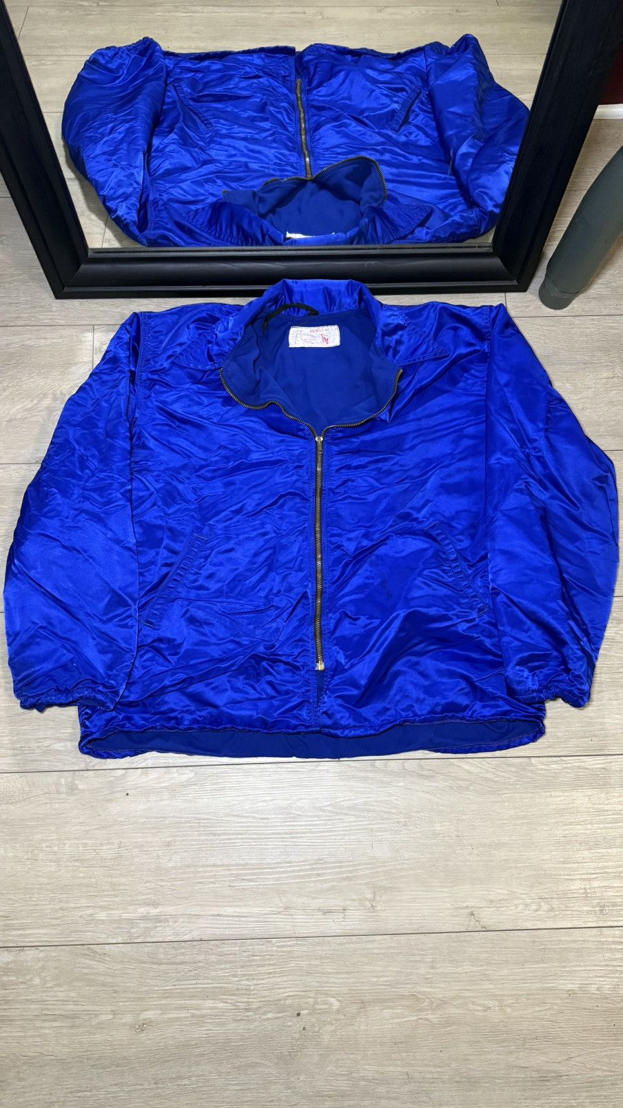Vintage Vintage / Y2K 1980s Blue Satin Bomber Jacket Size US XL / EU 56 / 4 - 1 Thumbnail