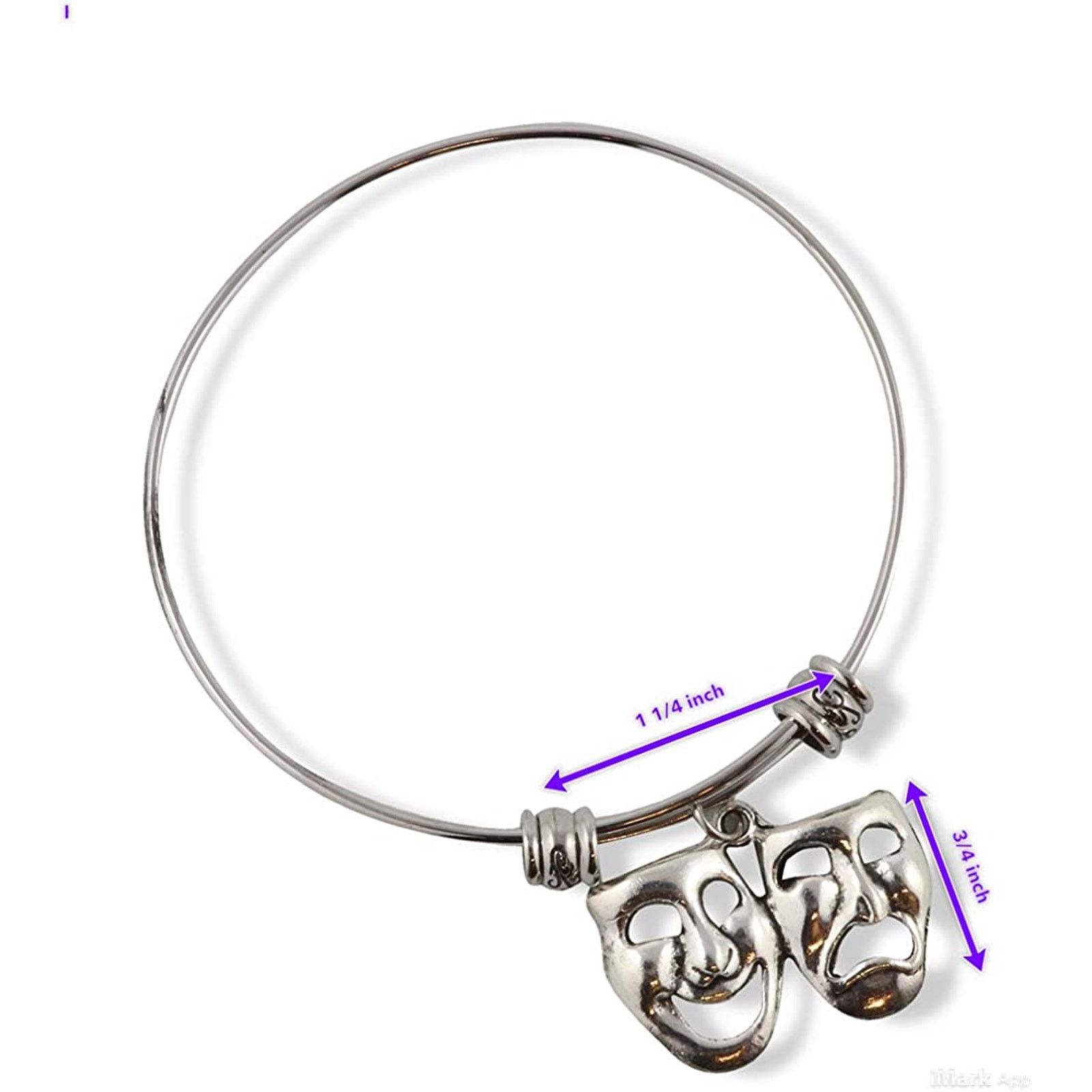 & Other Stories Drama Bracelet - Theatre Gifts Comedy Tragedy Mask Bangle Size ONE SIZE - 2 Thumbnail